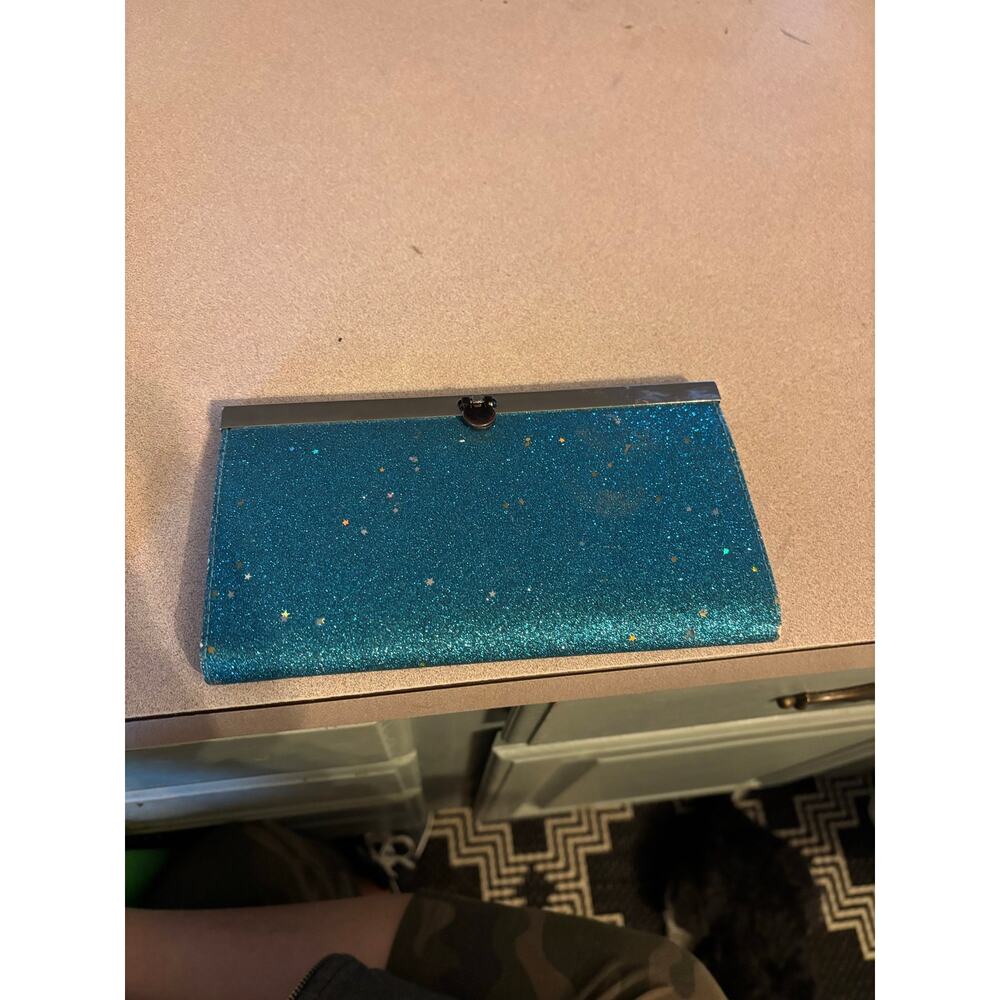 Blue glitter wallet